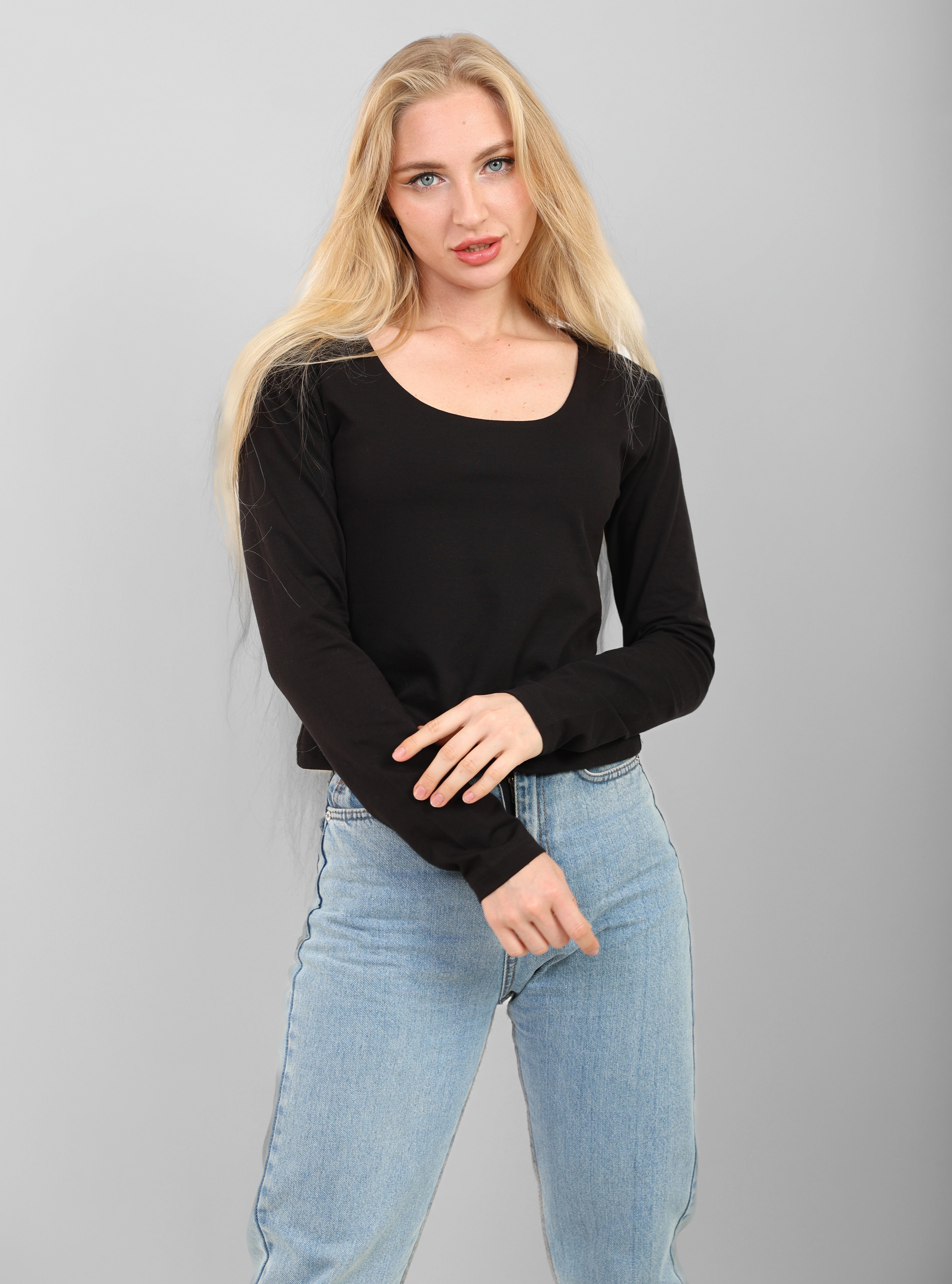 Crew Wide Neck Long Sleeve