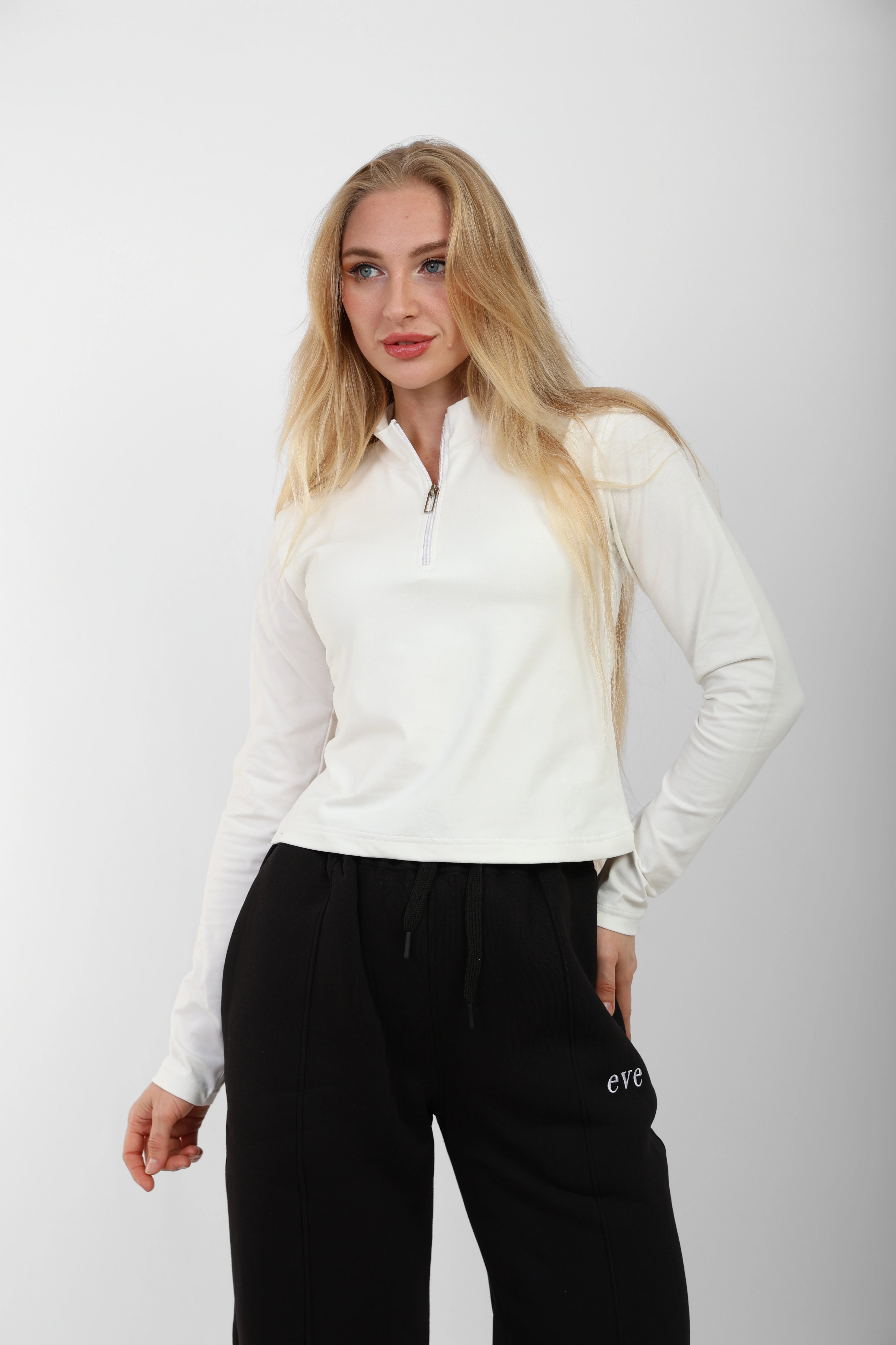 High Neck ¼ Zipper Long Sleeve
