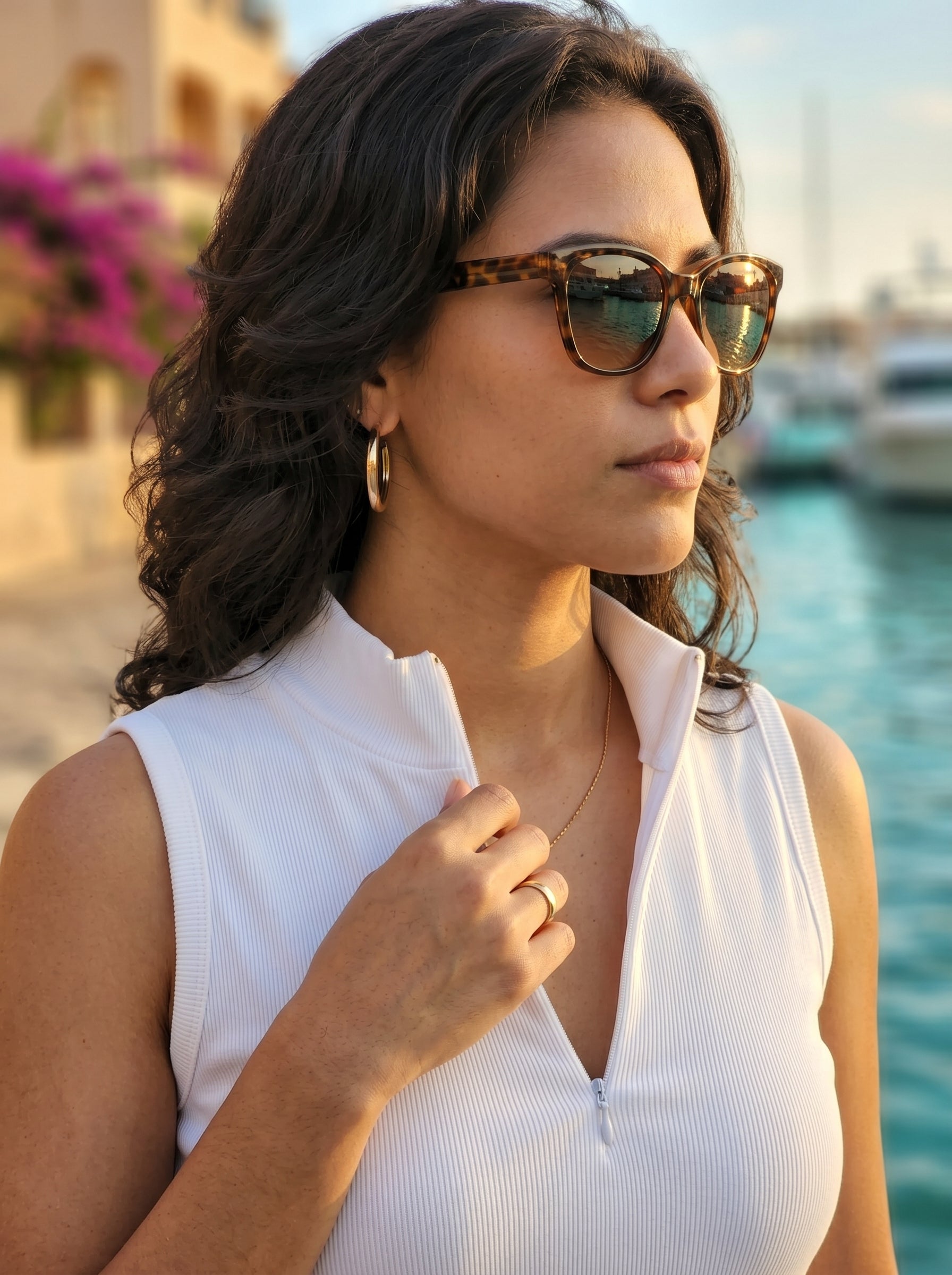 Quarter Zipper Tank Top