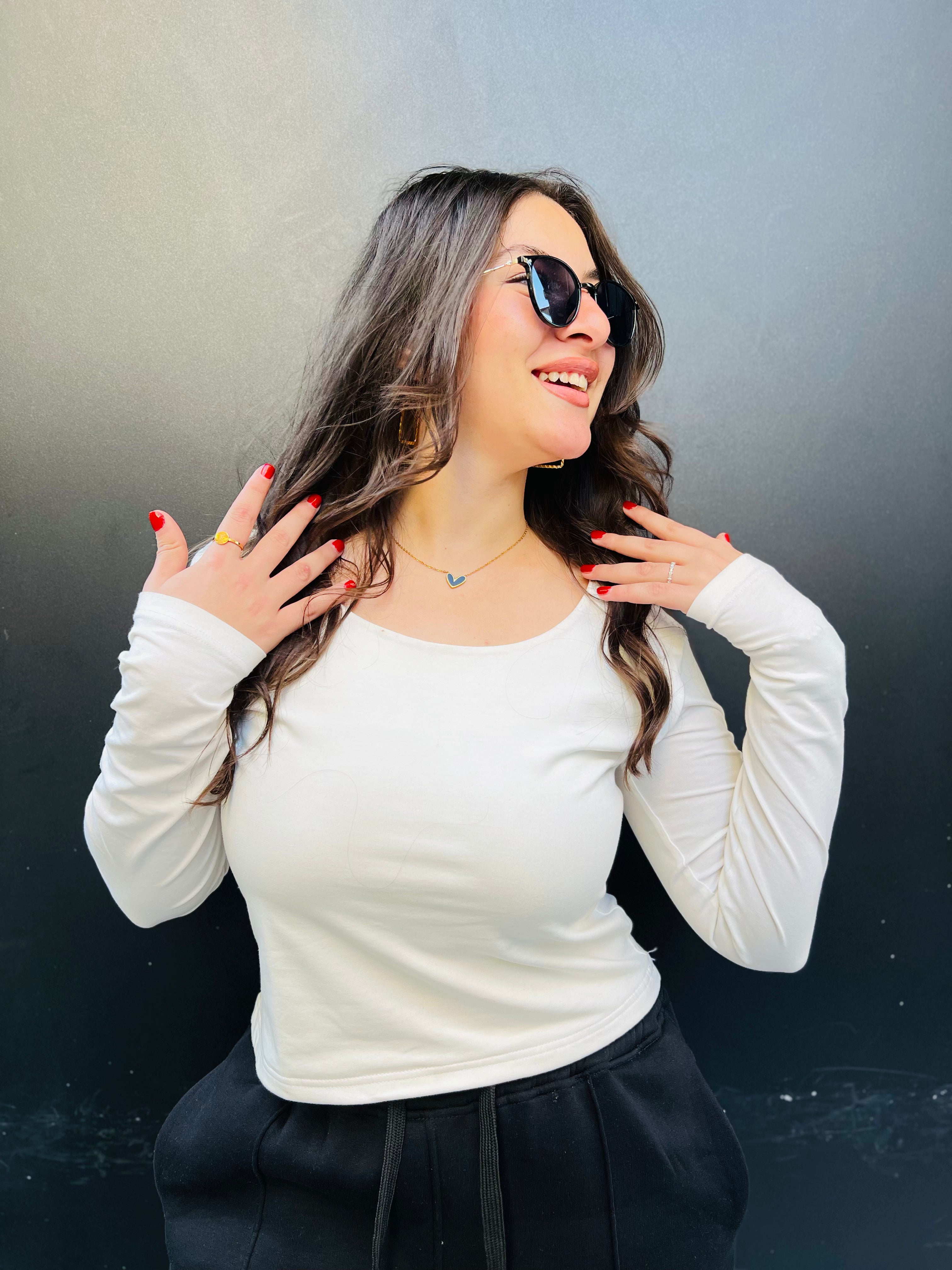 Crew Wide Neck Long Sleeve