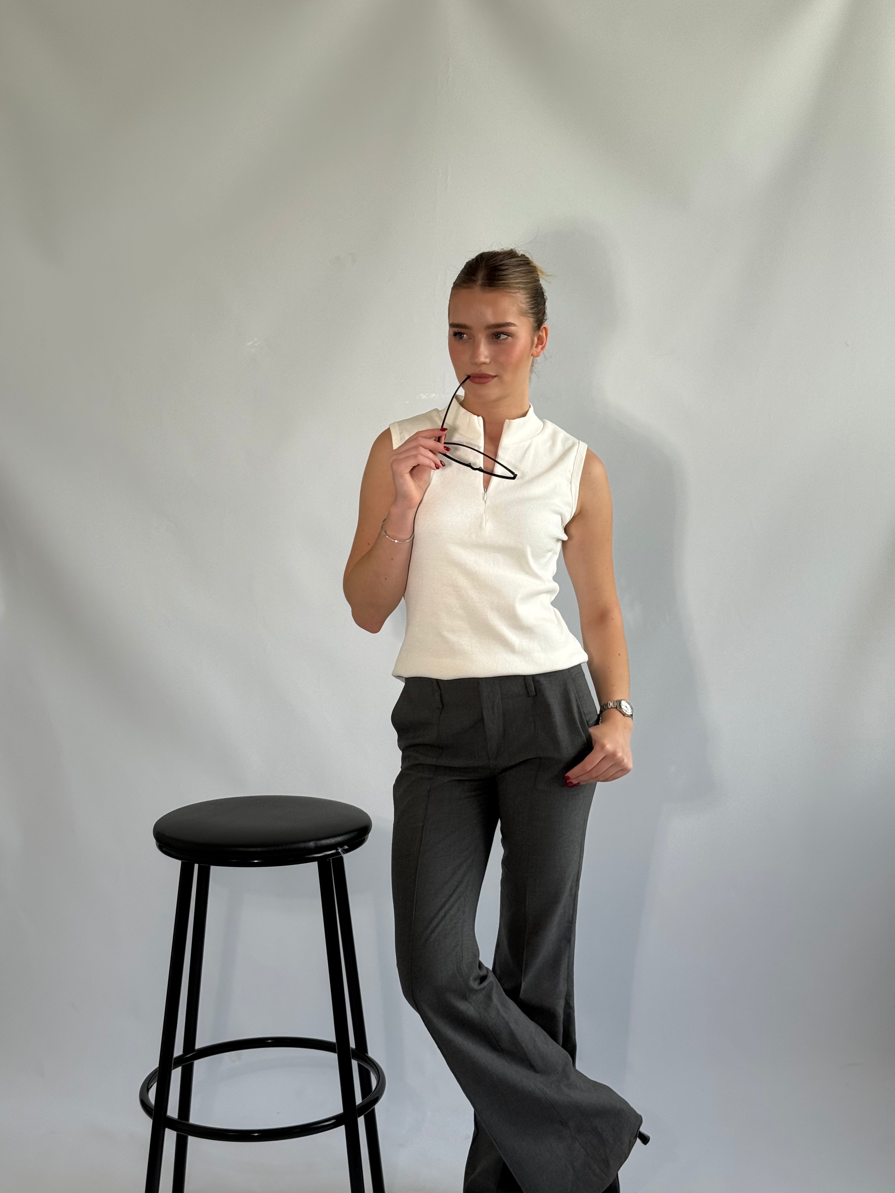 Quarter Zipper Tank Top