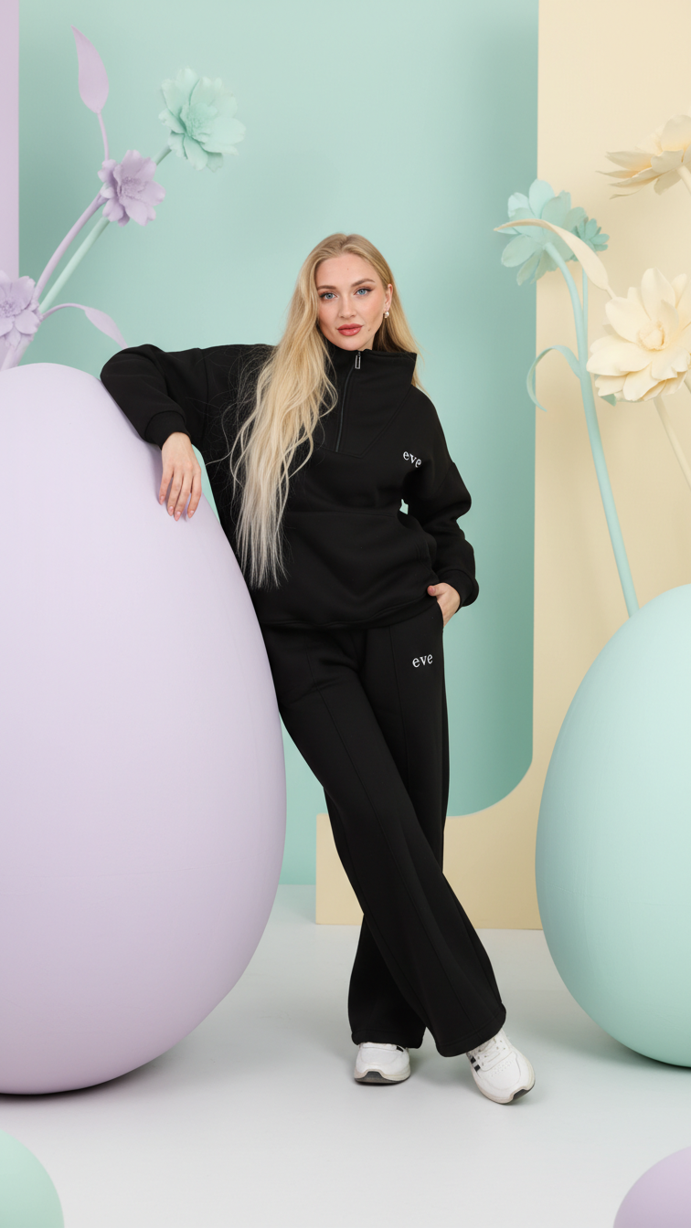 Everyday Quarter Zipper Suit Oversized